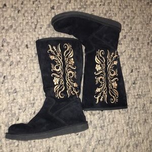 UGG Embroidered Suede Boots